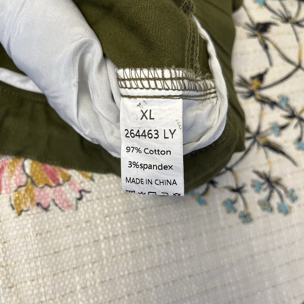 Women’s Olive Cargo Drawstring Shorts with Patch Pockets - Picture 10 of 10